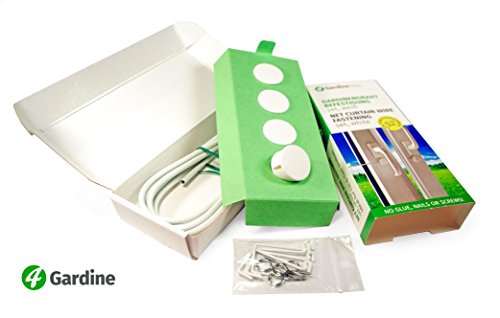 Gardinendraht Befestigung SET 4Gardinebasic ohne Bohren für 2 Fensterrahmen / eine GUTE Alternative für alle Klemmstange Gardinenstange Vitragestange Spannvitrage oder Spannfix für Scheibengardinen, Küchengardinen, Bistrogardine, Kurzgardine / Weiß - 2
