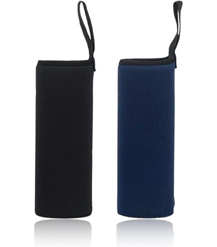 Lot De 2 Manchons Isothermes Néoprène Noir - Pochette Bouteille 500ml-750ml Sport Camping Randonnée