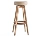Produktbild HETAO Mode-Vintage-Bar Bankstuhl Hoher Stuhl Holz Hoher Stuhl Barhocker Sessel Wohnzimmer 48 * 48 * 74cm , 74cm beige (rao sheng)