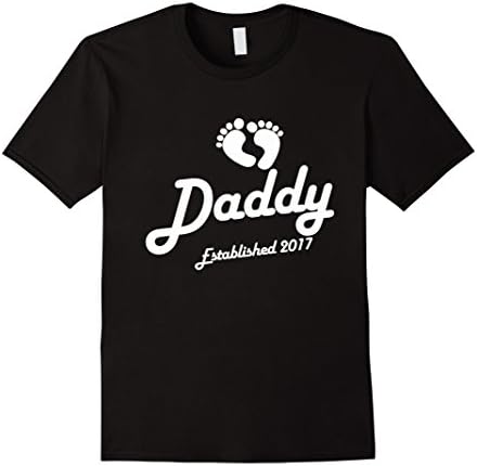 Men's Daddy Established Est 2017 New Baby T-Shirt 2XL Black