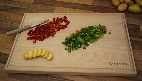 Schneidebrett aus Holz mit Saftauffänger, und Saftrille – -Brett Küche Extra Groß, Qualität Premium – 45 x 30 x 2,2 cm – hergestellt in Europa Buche, die Brett Multifunktions- und rutschfeste. - 5