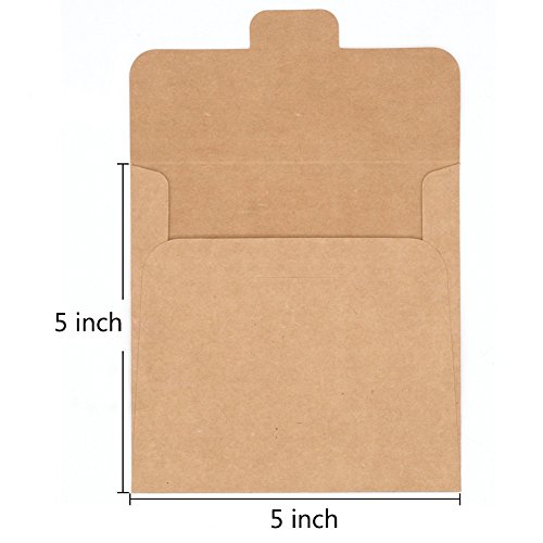 zeato [30 Stück] blanko Papier CD Sleeves DVD-Briefumschläge Pappe 12,7 x 12,7 cm - 3