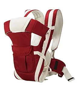 Regular Wants 4-in-1 Adjustable Baby Carrier Cum Kangaroo Bag/Honeycomb Texture Baby Carry Sling/Back/Front Carrier for Baby with Safety Belt and Buckle Straps -Marron