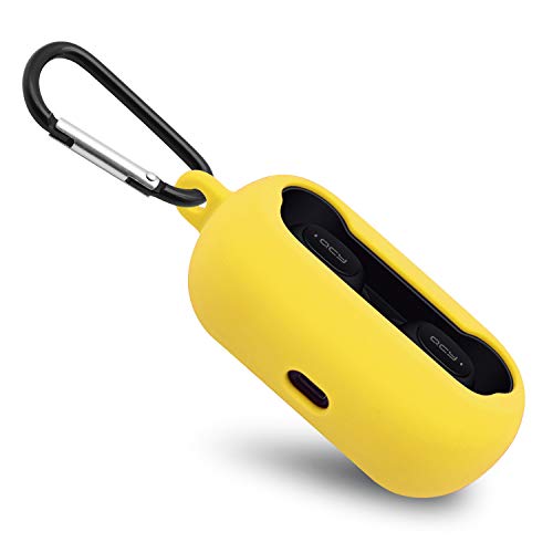 Aobika Custodia per HOMSCAM QCY, SoundPEATS Cuffie Bluetooth Senza Fili, Cover in Silicone Custodia Protettiva (Yellow)