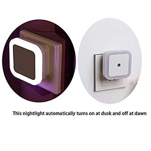 Nachtlicht, FIDEA night Licht 0.5W Plug in LED Nachtlicht Lampe mit Sensor, mit automatischer Dämmerung bis Dämmerung Lichtsensor, weiß, 4er Pack (Platz) - 3