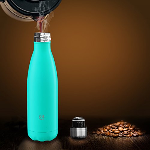 AVOIN colorlife Trinkflasche, Isolierte, Doppelwandige Edelstahlwasserflasche – 24 Stunden Warm & 12 Stunden Kalt – 500ml – BPA Frei - 7