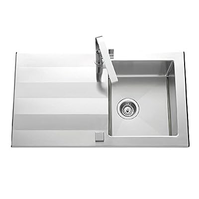 Marque non renseignée Évier inox lisse DUBIS 1 bac 1 égouttoir