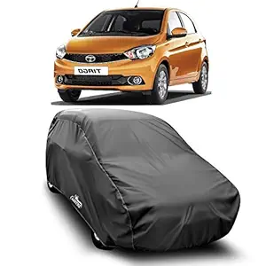 SNOB Water Resistant - dust Proof - car Body Cover for Compatible with Tata Tiago car Cover - Water Resistant UV Proof - car Body Cover (Grey Without Mirror)