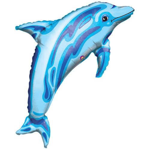Folienballon Blauer Delfin, ca. 84x56cm