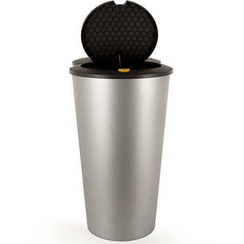 2-fach Mülleimer – Duomülleimer 2x25Liter + Druckknopf-Automatik 50x53cm grau - 4