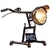 Produktbild WOHNLING Tischlampe WL3.127 Braun/Gold 41 cm Eisen Nachttischlampe Retro Design | Schreibtischlampe E27 Fassung Metall | Coole Rohr-Leselampe im Steampunk Stil | Industrie Scheinwerfer Tischleuchte