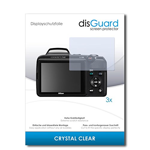  3 Pi  ces  Nikon Coolpix L340 Protecteur d   cran disGuard    Crystal Clear  Feuille  Limpide  Transparent  Invisible   Extr  mement r  sistant  Montage sans bulles  Anti-Empreinte digitale   Film  Protection contre les rayures