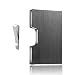 Produktbild Dlife Aluminum Kreditkartenetui für 1 bis 12 Karten - RFID & NFC Schutz - Portemannaie mit Geldklammer - Smart-Mini-Wallet und Card Holder für Damen und Herren (Schwarz)