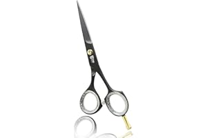 SMI - 5,5 Pouce Ciseaux Coiffure Professionnel Ciseau Coiffeur En Acier Inoxydable Ciseaux De Coupe Cheveux pour salon Hommes et Femmes Ciseaux Cheveux - Noir