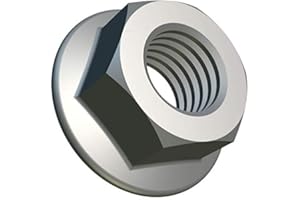 KEPLE M6 Dado Flangiato Esagonale Acciaio Autobloccante (Confezione da 25) Vite Seghettata Interno Zincato per Bulloni/Viti - Dadi Chiusura Standard Certificato DIN 6923 (6mm)