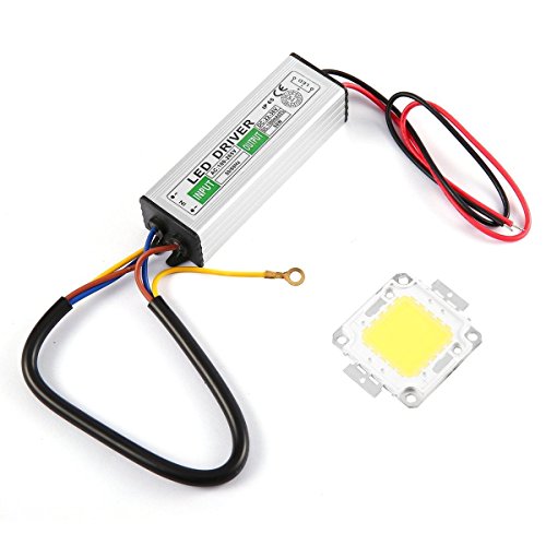 Gugutogo - Bombillas LED SMD con chip de 50 W de alta potencia, resistente al agua, color plateado