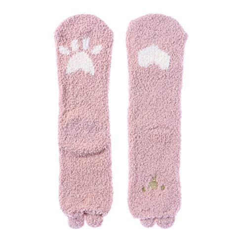 BESTOYARD Chaussettes moelleuses à l'intérieur 3D Animaux Mignons Noël Hiver Chaud équipage Chaussettes duveteuses pour Hommes Femmes (Rose)