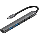 Coverzone Type-C Hub, 5in1, 3 Adet Type-C, 2 Adet USB-A &Ccedil;oklayıcı, Type-C Kulaklık &Ccedil;ıkışlı USB C Hub Adapt&ouml;r&uuml; Macbook ile Uyu