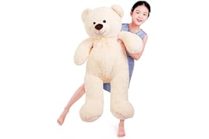 SNOWOLF Gigante XXL Orsacchiotto di Peluche 110cm, Teddy Bear Teddybär Kuschelbär Orsacchiotto Grande Morbido Orsacchiotto Peluche Regalo per Compleanno, San Valentino o Natale (1.1m，Beige)