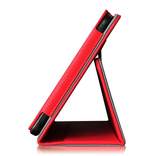 Fintie Medion Lifetab S7852 (MD 98625) / S7851 (MD 98675) Hülle Case – Folio Kunstleder Schutzhülle Tasche Cover Etui mit Ständerfunktion und Stylus-Halterung für MEDION LIFETAB S7852/S7851(19,9 cm 7,85″) Tablet-PC, Rot - 6