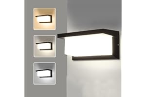 YICALE Aplique Pared Exterior,18W Aplique LED Exterior IP65 Impermeable,Moderna Luz de Aluminio 3000K 4000K 6500K Lampara Interior Pared para Terraza,Jardin,Pasillo,Garajes,Salón,Dormitorios,Pavimento