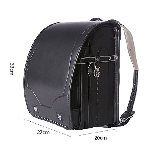 GEMVIE Sac à Dos Cartable Japonais Enfant Filles Garçons Sac Scolaire Ecole Primaire Fille Garçon (Noir)