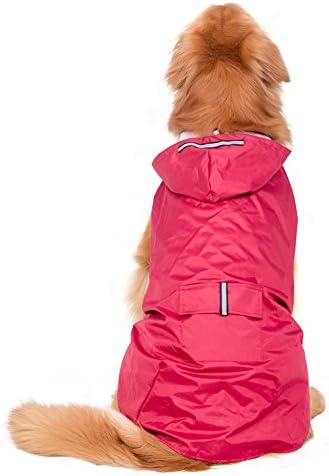 Sneff Trade Dog Raincoat Pet Rain Coat With Hoodie Waterproof Breathable Rain Jacket Pet Rain Wear With Strip Reflective For Large Big Dogs 3XL 4XL 5XL