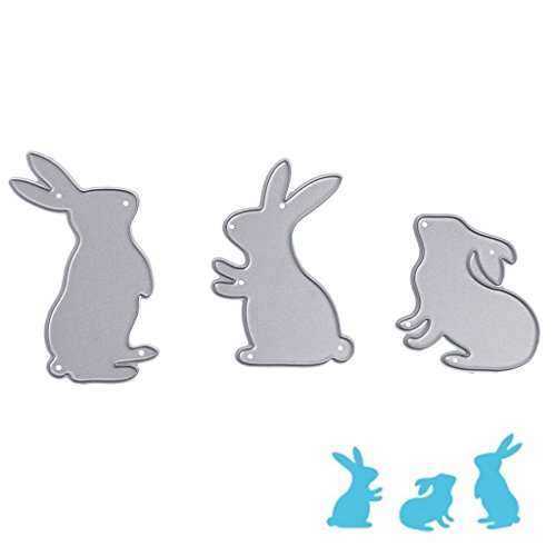 Preisvergleich Produktbild Hemore Stanzschablone mit 3 Häschen für DIY Scrapbooking Prägung