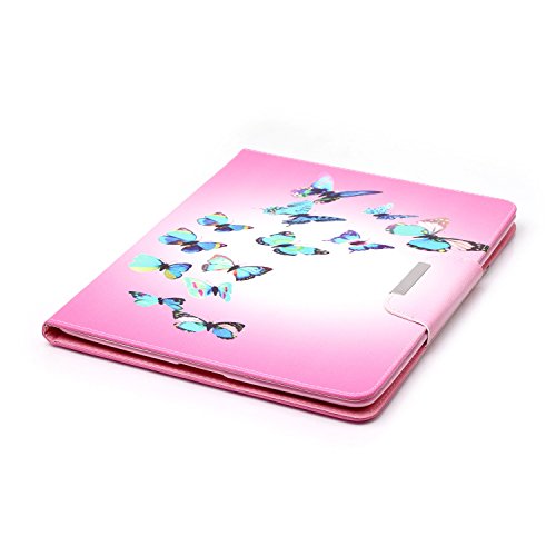 iPad 2 iPad 3 iPad 4 Hülle, Deenor Bunt Painting und Stilvoll Brieftasche Tasche PU Leder Flip Protective Stand Tasche Schutzhülle Hülle für Apple iPad 2 iPad 3 iPad 4 Generation.[Blue Butterflies] - 4