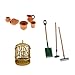 Produktbild MagiDeal Puppenhaus Miniatur Gartengeräte (3pcs) Keramik Crocks (5pcs) Vogelbauer Puppenhaus Sammlung 1:12