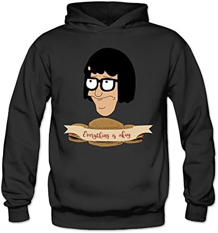 Utas66 Women's Everything is Okay Tina Bob's Burgers Hooded Sweatshirt
