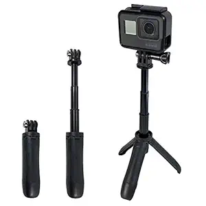 YANTRALAY SCHOOL OF GADGETS 9 Inch Shorty Mini Extension Pole Extendable Monopod Tripod for Hero 7/6/5, SJCAM, Yi and More Action Cameras (Black)