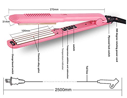 Professional Hair Straightener  Titanium Alloy Heating Core  Ceramic Coated Knob  Constant Temperature  Wet And Dry 2 In 1  Negative Ion Protection Hair