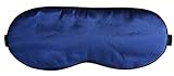 MSSilk Breathable Pure Silk Sleep Eye Mask with Brocade Pouch Gift (Navy Blue)