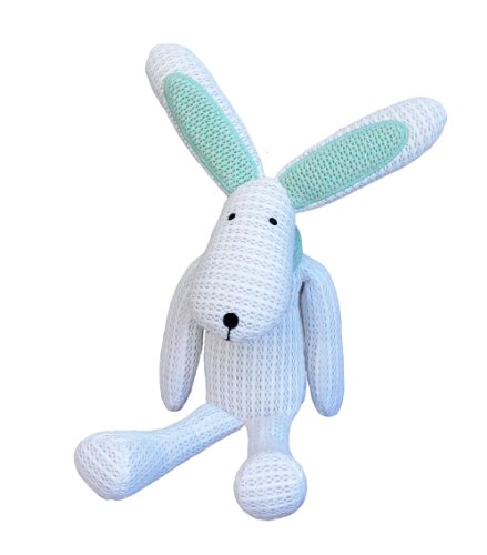 Safe Dreams Safebreathe Hoppy Soft Toy Breathable Bunny Newborn Toy in White and Mint Green
