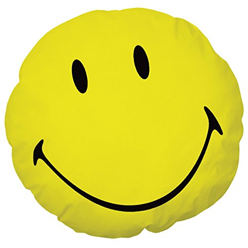 Smiley 043437 3D Kissen Jaune, Polyester, Durchmesser 36 cm