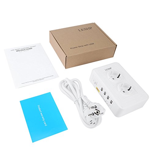 ICOCO 4 USB Steckdosen Dual Control Unit 2500W Max (Multistecker 4 USB Ports 1－2.4A Schutzkontakt Steckdose, Steckdosenleiste) - 6