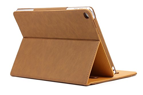 Original Urcover® Tasche Smart Cover iPad Air 2 ( 2014/2015 Version – 6.Generation) Schutz Hülle Case [Sleep / Wake Funktion] und inkl Displayschutzfolie & Zubehör | Dunkel Braun - 5