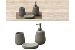 BECA Set 3 Pezzi Accessori da bagno in Ceramica Portasapone e Portaspazzolini Tortora