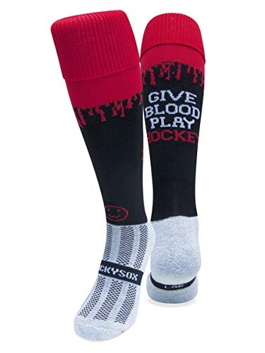 Wacky Sox Dar sangre juego Hockey calcetines Adult Shoe Size 7-11