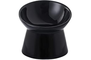 LIONWEI LIONWELI Ciotole Gatti Ceramica Ciotola Gatto - Ciotole per Gatti Rialzate Inclinate Design - 125 ml Ciotoline per Gattini Anti Vomito - Scodella Cibo per Gatto Piccola - Adatto per Microonde e Lavastoviglie