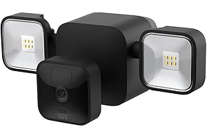 Blink Outdoor + Floodlight | Support avec projecteurs HD sans fil alimenté par piles et caméra de surveillance connectée, 700 lumens, détection de mouvements | Configuration en quelques minutes