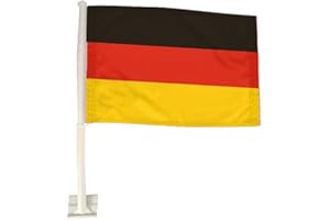 ELASTO PROMOTION FOR LIFE EM 2024 - Robuste Deutschlandflagge fürs Auto "Nations" Inklusive Halterungs-Clip 45x29 cm Fanartikel Autofahne