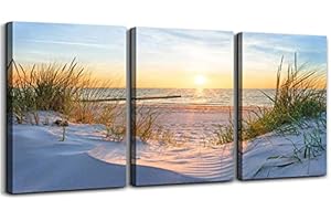 hyidecorart Quadro su tela con Tramonto Spiaggia, Quadri Moderno Soggiorno mare, Decorazioni Camera da Letto Bagno Cucina Ufficio Sala da Pranzo Bar