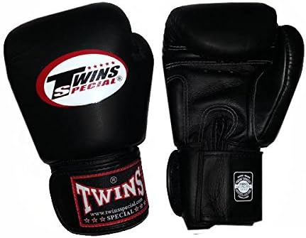 8-10-12-14-16 oz. Black Twins Special Muay Thai Leather Gloves (BGVL-3) (M (10oz.))