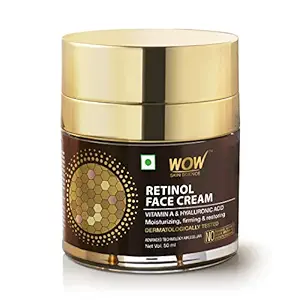 WOW Skin Science Retinol Face Cream - Oil Free, Quick Absorbing - For All Skin Types - No Parabens, Silicones, Color, Mineral Oil & Synthetic Fragrance, 50 ml