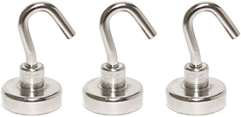 totalElement 6 kg Hooks - Neodymium Rare Earth Magnets, Grade N48 (3 Pack)