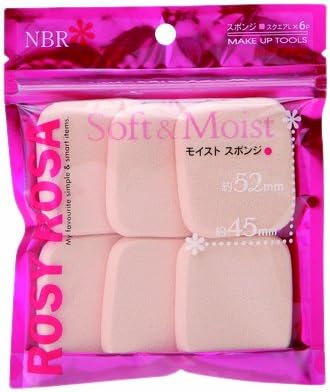 Rosy Rosa Make Up Moist Sponge - Square L - 6pc