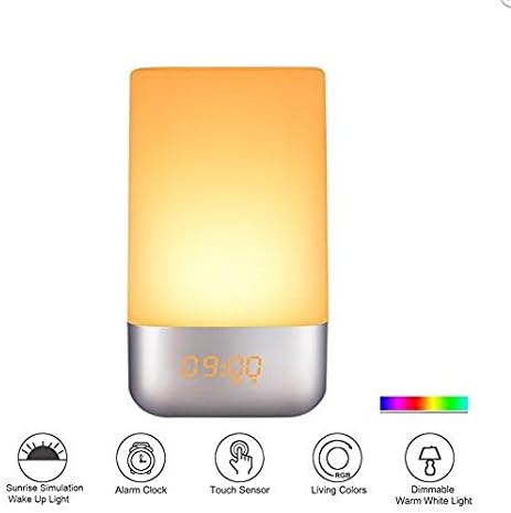 Veligoo Home Outdoor Touch Senor Lamp Bedside Wake Up Lamp Touch Control Portable Smart LED Touch Sensor Table Lamp Dimmable RGB Multi-Color Changing Night Light