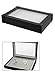 Produktbild SAFE 3024 Skai Kroko-Optik Schmuckkasten "Göteborg" Schwarze Schmuckschatulle Schmuckkassette Schmuckvitrine mit glasklarem Sichtfenster Für Ringe & Manschettenköpfe